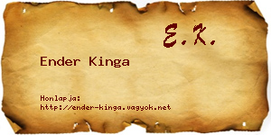 Ender Kinga névjegykártya